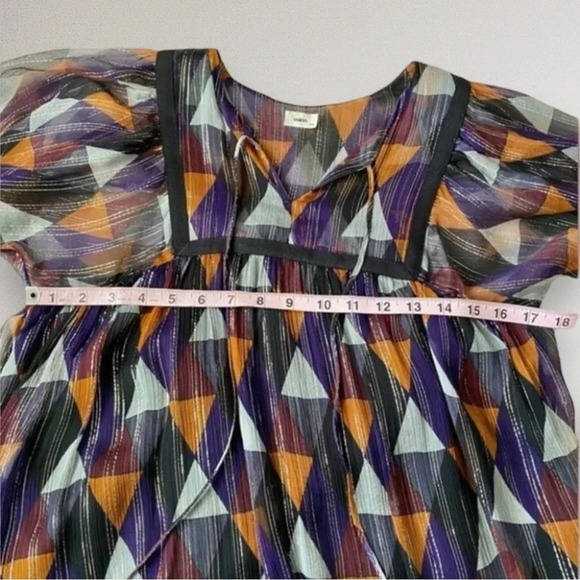 WARM Silk Multicolor Metallic thread Knee length Dress Size S - Picture 6 of 8